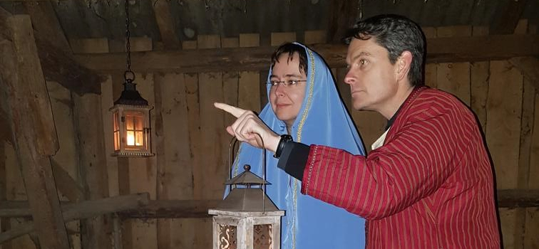 Stallweihnacht der KF Großentaft mit lebendiger Krippe